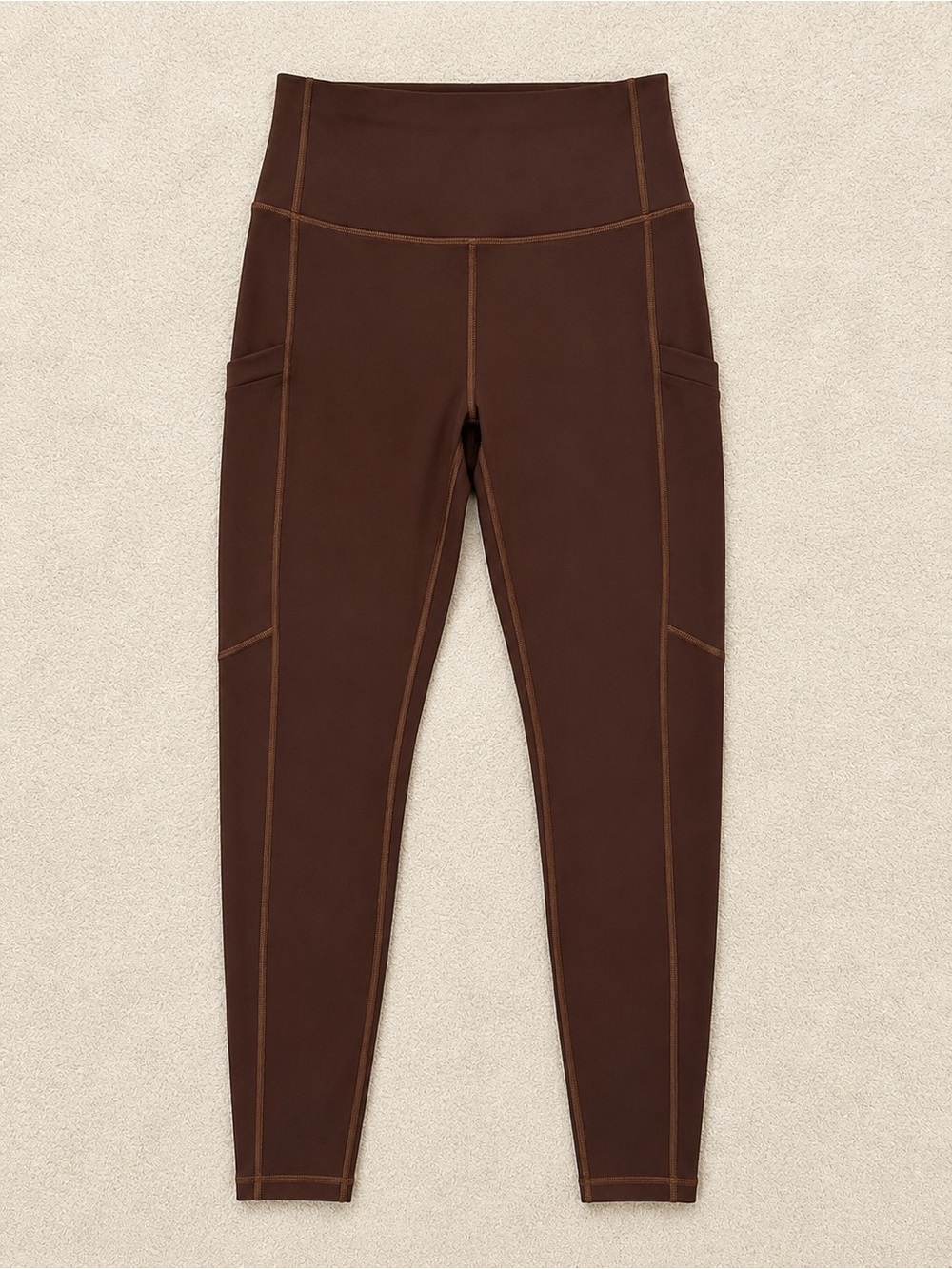 Fabletics Small Brown High Waisted Leggings Pocket Yoga Athletic Pants
